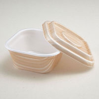 青葉紙業 角丼容器 どん重 赤木目(共蓋セット) 400枚(50枚×8) 220276 1ケース(400枚入(50枚×8袋))（直送品）