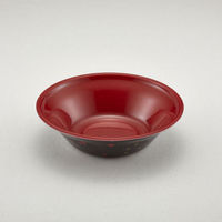 どんぶり容器 あさどん 190 耐熱黒まきえ内赤 1200枚(50枚×24) 221884 1ケース(1200枚入(50枚×24袋))（直送品）