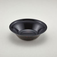 どんぶり容器 あさどん 190 耐熱黒まきえ内黒 1200枚(50枚×24) 221885 1ケース(1200枚入(50枚×24袋))（直送品）