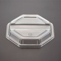 青葉紙業 角丼容器 八角皿 中 蓋 透明 1 600枚(50枚×12) 224130 1ケース(600枚入(50枚×12袋))（直送品）