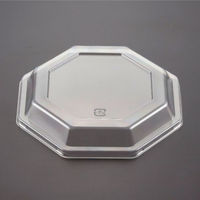 青葉紙業 角丼容器 八角皿 中 蓋 透明 2 600枚(50枚×12) 224131 1ケース(600枚入(50枚×12袋))（直送品）