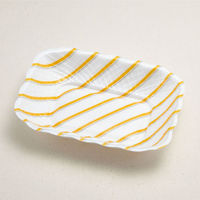 青葉紙業 刺身容器 ふかざら 小 ストライプ 1100枚(100枚×11) 232211 1ケース(1100枚入(100枚×11袋))（直送品）