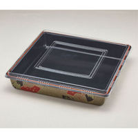 青葉紙業 仕出し容器 会席折 大 赤舞扇(角桶5)透明セット 120枚(20枚×6) 256220 1ケース(120枚入(20枚×6袋))（直送品）