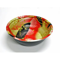 デンカポリマー スープ・麺容器　E-42本体 夢雲赤/黒　600枚(50枚×12) 38993（直送品）