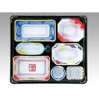 アヅミ産業 仕出弁当 T-205 (蓋三彩)会席膳セット 200枚(20枚×10) 905023 1ケース(200枚入(20枚×10袋))（直送品）