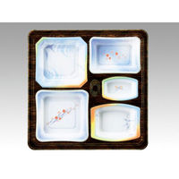 アヅミ産業 仕出弁当 T-104B (蓋木目)会席膳セット 200枚(20枚×10) 905029 1ケース(200枚入(20枚×10袋))（直送品）