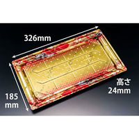 寿司容器 バイオPS 美枠寿司 3-7B 晴れ着華赤　300枚(25枚×12) FAPR544　リスパック（直送品）