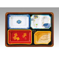 仕出弁当 T-103A (蓋三彩)会席膳セット 200枚(20枚×10) T103AS-1 1ケース(200枚入(20枚×10袋))（直送品）