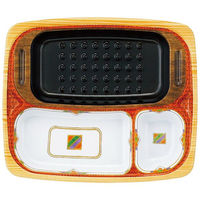 弁当容器 T-25-21 本体 鉄板(洋風) 600枚(50枚×12) T25-21MY-1 1ケース(600枚入(50枚×12袋))（直送品）