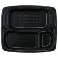 弁当容器 T-25-21 本体黒無地(蓋透明)セット 400枚(50枚×8) T25-21S-1 1ケース(400枚入(50枚×8袋))（直送品）