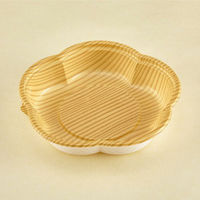 青葉紙業 惣菜容器 フラワー 140 本体 もくめ 1200枚(50枚×24) 230024 1ケース(1200枚入(50枚×24袋))（直送品）