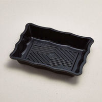 青葉紙業 刺身容器 なみざら 40 HI黒 900枚(100枚×9) 230932 1ケース(900枚入(100枚×9袋))（直送品）