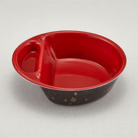 青葉紙業 弁当容器 SB-18 本体 耐熱黒まきえ内赤 800枚(50枚×16) 230092 1ケース(800枚入(50枚×16袋))（直送品）