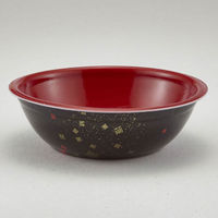 青葉紙業 どんぶり容器 SD-170 本体 耐熱黒まきえ内赤 450枚(50枚×9) 205024 1ケース(450枚入(50枚×9袋))（直送品）