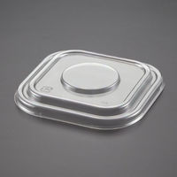 青葉紙業 角丼容器 どん重(蓋)透明 800枚(50枚×16) 220230 1ケース(800枚入(50枚×16袋))（直送品）