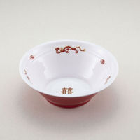 青葉紙業 麺容器 ラーメン 大(本体)龍外赤 400枚(50枚×8) 221731 1ケース(400枚入(50枚×8袋))（直送品）