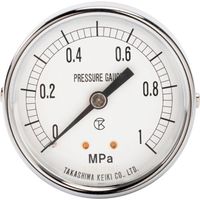 高島 小型圧力計(D枠埋込形・縁なし・中心ネジ・φ40)圧力レンジ0.0~0.1MPa R1/4【1742010】 1742010 1個（直送品）