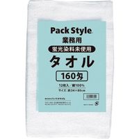 パックスタイル 白タオル 160匁 12P蛍光染料無 552210 396-3611（直送品）