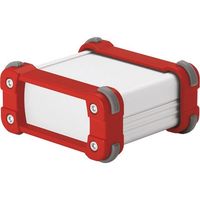 タカチ電機工業 タカチ コーナーガード付アルミケース EMCシールドタイプ シルバー/レッド EXPE7-6-6SR 1台 201-7672（直送品）