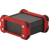 タカチ電機工業 タカチ コーナーガード付アルミケースアルミパネルタイプ ブラック/レッド EXP7-4-6BR 1台 201-1398（直送品）