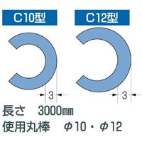 作新工業 SAXIN ガイドレール C12型レール 3000mm C12-3000 1本 365-4673（直送品）