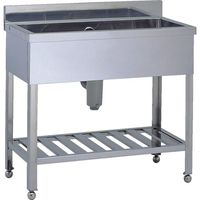 テラオカ 1S90ー45C ステンレス製1槽シンク 奥行450mm SUS430 10-1104-22 1台 857-0488（直送品）