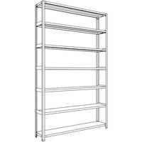 日本ファイリング NF 軽量開放棚 中棚ボルトレスタイプW1500D300H2400F7 LA85K-17 1台 136-3390（直送品）