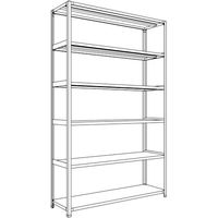 日本ファイリング NF 軽量開放棚 中棚ボルトレスタイプW1500D450H2400F6 LA85S-16 1台 136-3426（直送品）