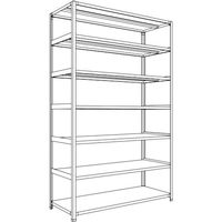 日本ファイリング NF 軽量開放棚 中棚ボルトレスタイプW1500D600H2400F7 LA85L-17 1台 136-4933（直送品）