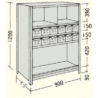 日本ファイリング NF 引出し付軽量物品棚W900D450H1200F5 LA43S-75 1台 135-2319（直送品）