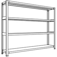 日本ファイリング NF 軽量開放棚 中棚ボルトレスタイプW1500D300H1200F4 LA45K-14 1台 136-3428（直送品）