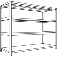 日本ファイリング NF 軽量開放棚 中棚ボルトレスタイプW1500D600H1200F4 LA45L-14 1台 135-3902（直送品）