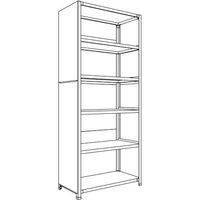 日本ファイリング NF 背板・側板付軽量物品棚W900D450H2100F6 LA73S-26 1台 136-0183（直送品）