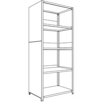 日本ファイリング NF 背板・側板付軽量物品棚W900D600H2100F5 LA73L-25 1台 136-0287（直送品）