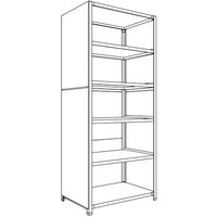 日本ファイリング NF 背板・側板付軽量物品棚W900D600H2100F6 LA73L-26 1台 135-5466（直送品）