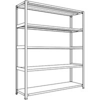 日本ファイリング NF 軽量開放棚 中棚ボルトレスタイプW1500D450H1800F5 LA65S-15 1台 136-0268（直送品）