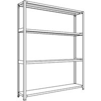 日本ファイリング NF 軽量開放棚 中棚ボルトレスタイプW1500D300H1800F4 LA65K-14 1台 135-5501（直送品）