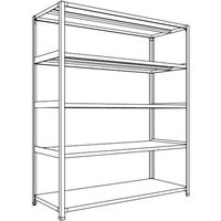 日本ファイリング NF 軽量開放棚 中棚ボルトレスタイプW1500D600H1800F5 LA65L-15 1台 135-8608（直送品）