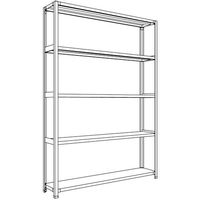 日本ファイリング NF 軽量開放棚 中棚ボルトレスタイプW1500D300H2100F5 LA75K-15 1台 136-3372（直送品）