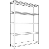 日本ファイリング NF 軽量開放棚 中棚ボルトレスタイプW1500D450H2100F5 LA75S-15 1台 135-7123（直送品）