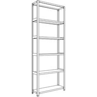 日本ファイリング NF 軽量開放棚 中棚ボルトレスタイプW900D300H2400F6 LA83K-16 1台 135-8637（直送品）