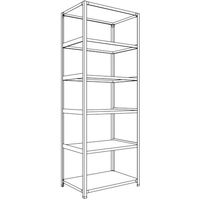 日本ファイリング NF 軽量開放棚 中棚ボルトレスタイプW900D600H2400F6 LA83L-16 1台 135-5439（直送品）