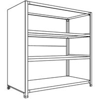 日本ファイリング NF 背板・側板付軽量物品棚W1200D600H1200F4 LA44L-24 1台 136-0250（直送品）