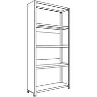 日本ファイリング NF 背板・側板付軽量物品棚W900D300H1800F5 LA63K-25 1台 135-7119（直送品）