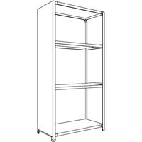 日本ファイリング NF 背板・側板付軽量物品棚W900D450H1800F4 LA63S-24 1台 136-3433（直送品）