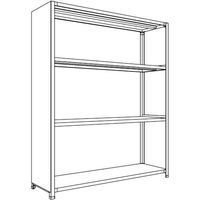 日本ファイリング NF 背板・側板付軽量物品棚W1500D450H1800F4 LA65S-24 1台 135-5453（直送品）