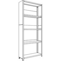 日本ファイリング NF 背板・側板付軽量物品棚W900D300H2100F5 LA73K-25 1台 135-5442（直送品）