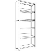 日本ファイリング NF 背板・側板付軽量物品棚W900D300H2100F6 LA73K-26 1台 135-3941（直送品）