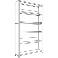 日本ファイリング NF 背板・側板付軽量物品棚W1200D300H2100F6 LA74K-26 1台 136-1810（直送品）