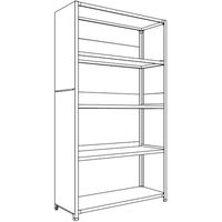 日本ファイリング NF 背板・側板付軽量物品棚W1200D450H2100F5 LA74S-25 1台 135-5450（直送品）